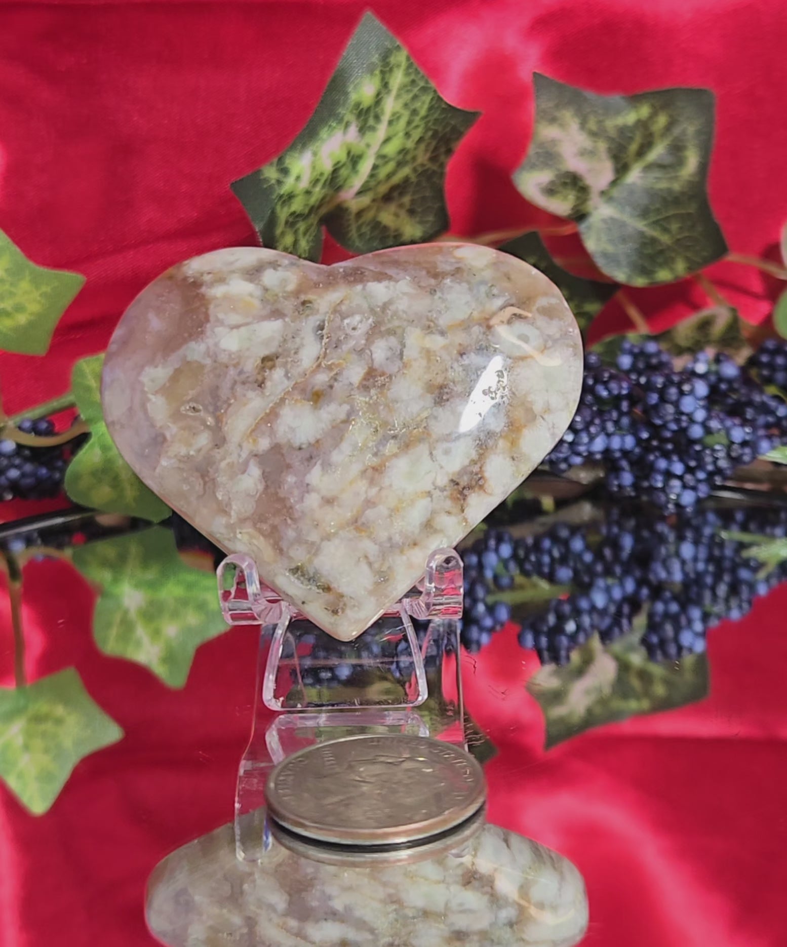 FLOWER AGATE HEART