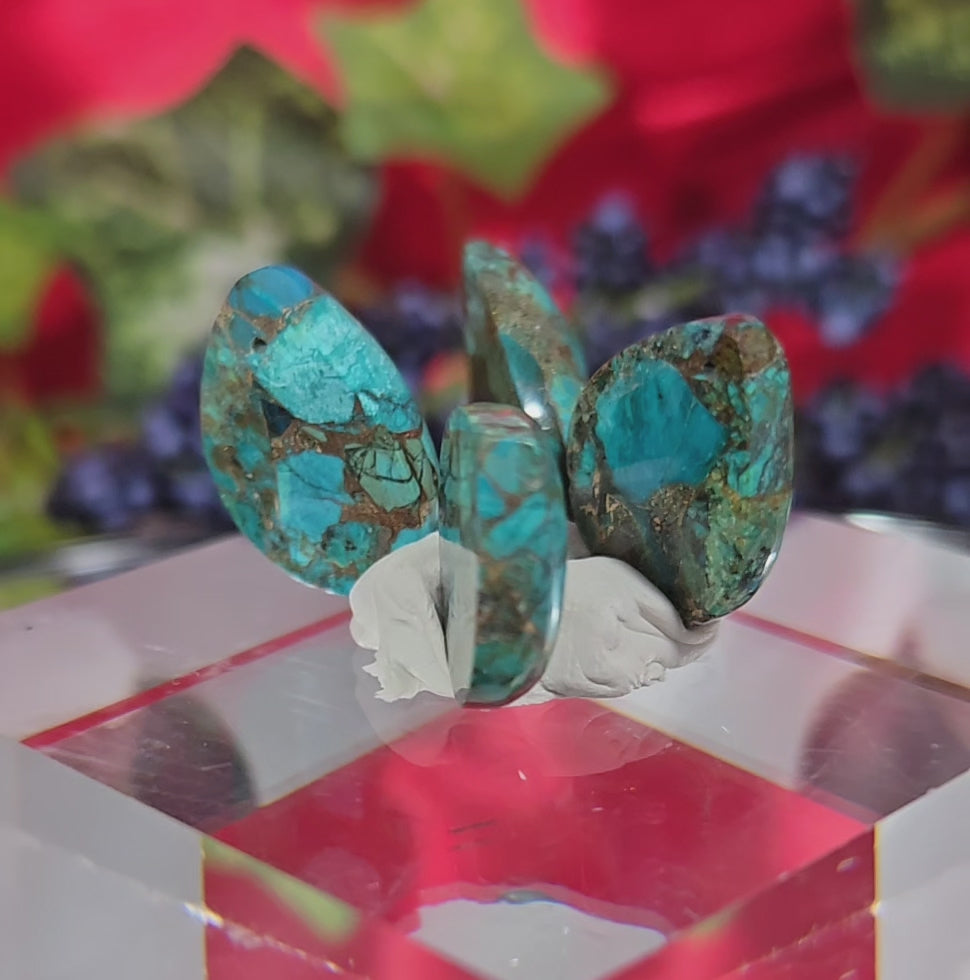 TURQUOISE PYRITE CABOCHON